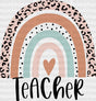 Teacher Leopard Rainbow Dtf Heat Transfer