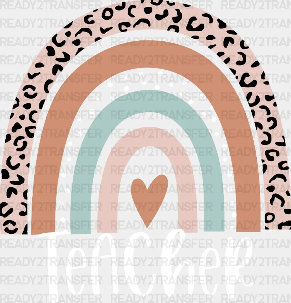 Teacher Leopard Rainbow Dtf Heat Transfer