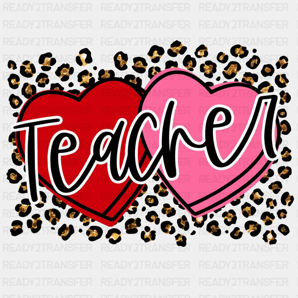 TEACHER LOVE HEART DTF Transfer