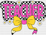 Teacher Pink And Yellow - Teachers DTF Transfer