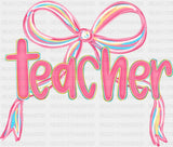 Teacher Pink Ribbon - Teachers DTF Transfer