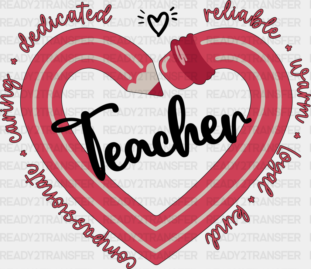 Teacher Red Pencil Design Dtf Transfer