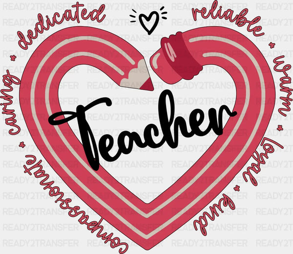 TEACHER RED PENCIL DESIGN DTF Transfer
