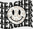 Teacher Retro Smiley - Teachers DTF Transfer Adult Unisex - S & M (10’’) / Dark Color Design (See Imaging)