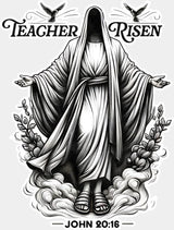 Teacher Risen John 20:16 - Christianity DTF Transfer Adult Unisex - S & M (10’’) / Light Color Design (See Imaging)
