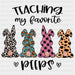 Teaching My Favorite Peeps Easter DTF Heat Transfer, Easter Design ready2transfer Black