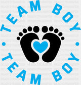 Team Boy Feet Design - Gender Reveal Dtf Transfer Adult Unisex S & M (10’’) / Dark Color (See