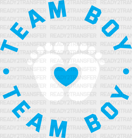 Team Boy Feet Design - Gender Reveal Dtf Transfer Adult Unisex S & M (10’’) / Light Color (See