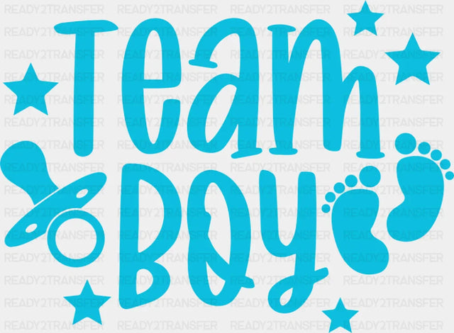 Team Boy & Girl Pacifier - Gender Reveal DTF Transfer Adult Unisex - S & M (10’’) / Boy Design (See Imaging)