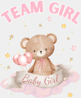 Team Boy & Girl Teddy Bear - Gender Reveal DTF Transfer Adult Unisex - S & M (10’’) / Girl Design (See Imaging)