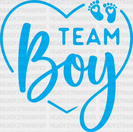 Team Boy Heart Design - Gender Reveal Dtf Transfer