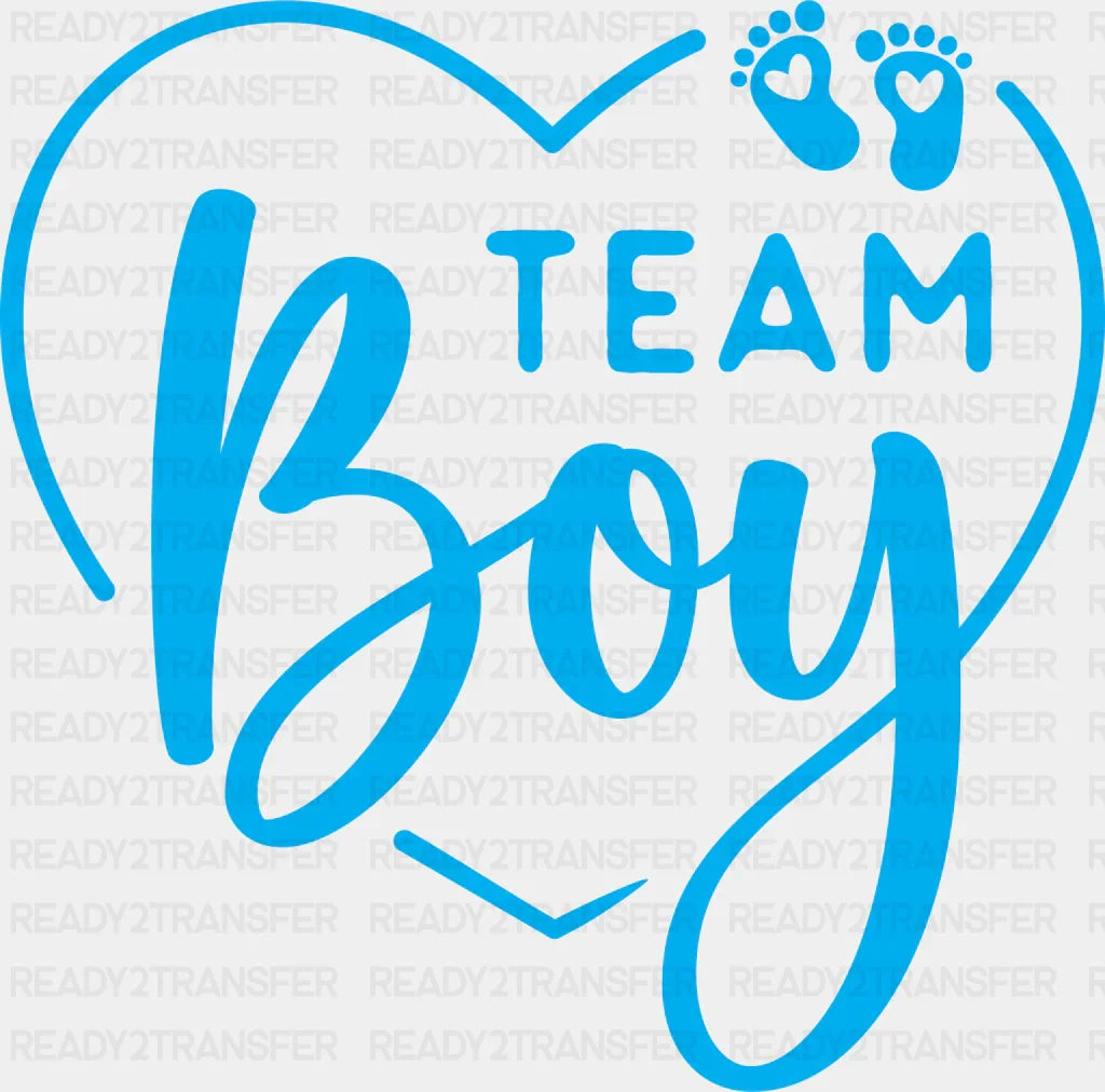 Team Boy Heart Design - Gender Reveal Dtf Transfer