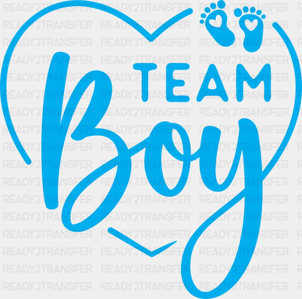 Team Boy Heart Design - Gender Reveal DTF Transfer