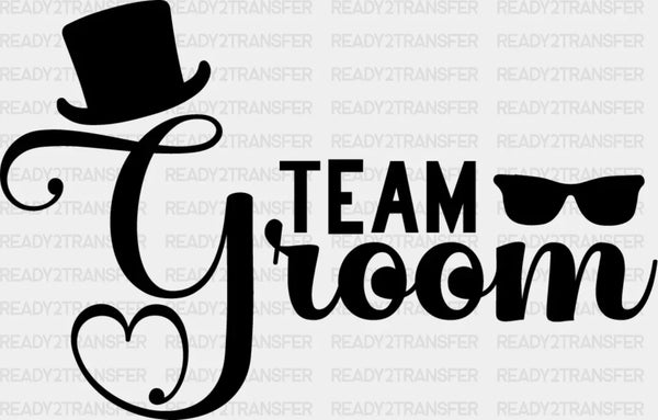 Team Groom Hat And Glasses Design - Bachelor Iron On DTF Transfer