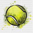 Tennis Ball Splash - Tennis DTF Transfers ready2transfer Dark Color Design (See Imaging)