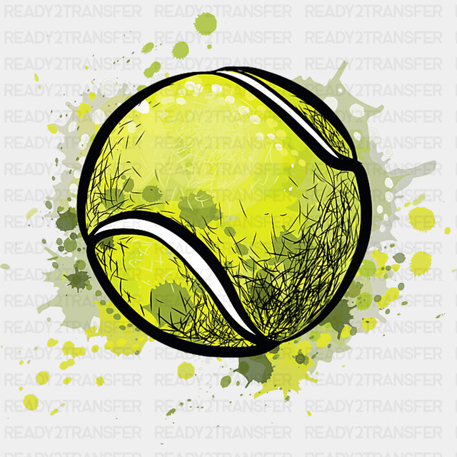 Tennis Ball Splash - Tennis DTF Transfers ready2transfer Dark Color Design (See Imaging)