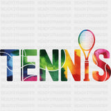Tennis Colorful Watercolor Design - Tennis DTF Transfers ready2transfer