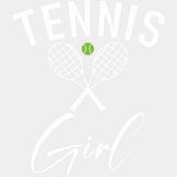 Tennis Girl, Cursive B&W - Tennis DTF Transfers ready2transfer Light Color Design (See Imaging)