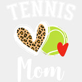 Tennis Mom, Leopard Print Heart - Tennis DTF Transfers ready2transfer Light Color Design (See Imaging)