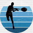 Tennis Player, Blue Circle - Tennis DTF Transfers ready2transfer