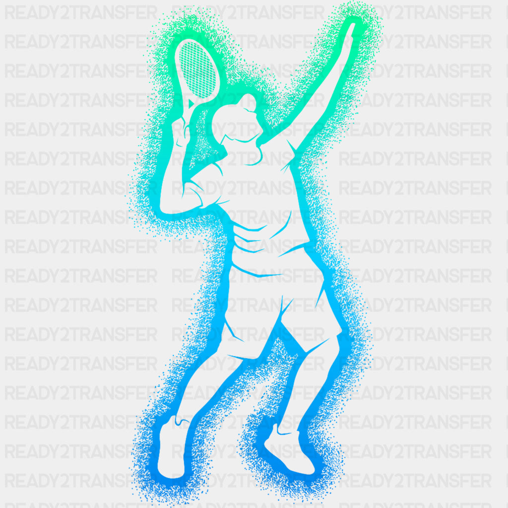 Tennis Player, Colorful - Tennis DTF Transfers ready2transfer