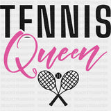 Tennis Queen, Pink Design - Tennis DTF Transfers ready2transfer Dark Color Design (See Imaging)