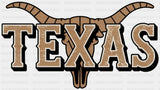 Texas Bull Skull - States & Cities DTF Transfer