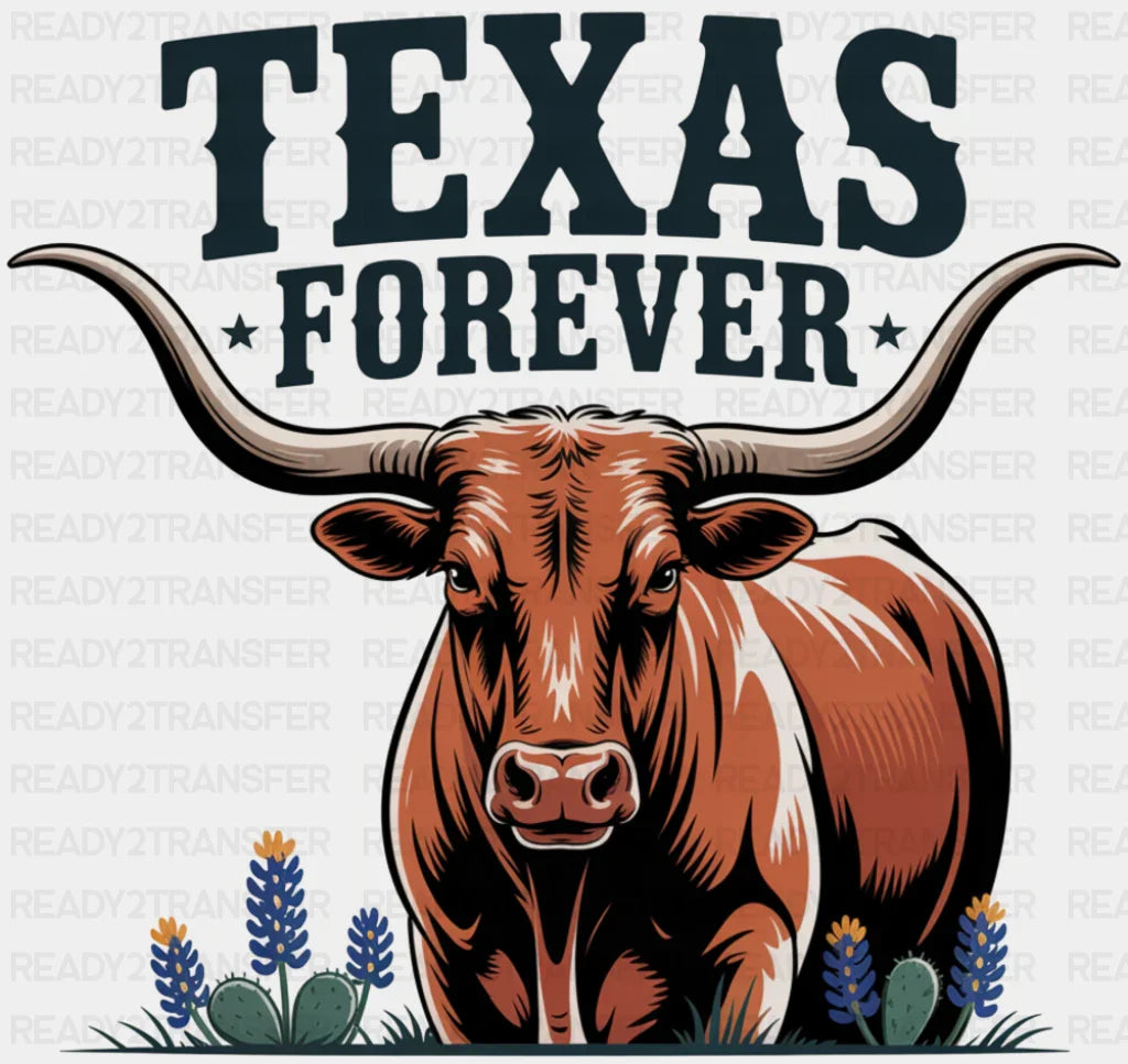 Texas Forever Bull Design - States & Cities DTF Transfer