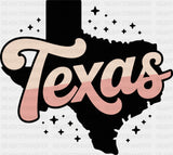 Texas Map - States & Cities DTF Transfer Adult Unisex - S & M (10’’) / Dark Color Design (See Imaging)
