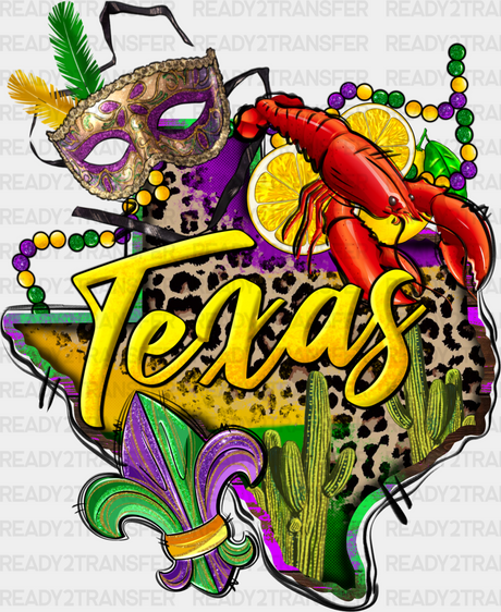 Texas Mardi Gras Design Dtf Transfer