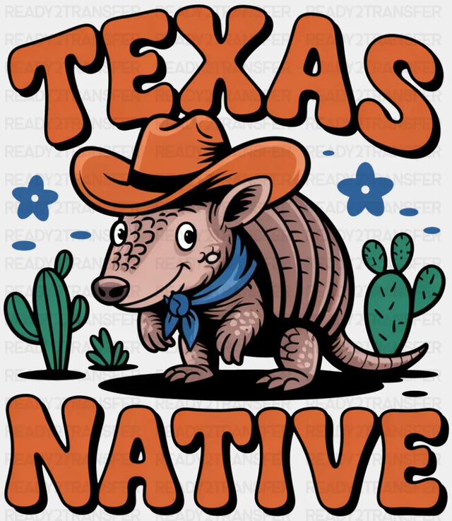 Texas Native Armadillo - States & Cities DTF Transfer