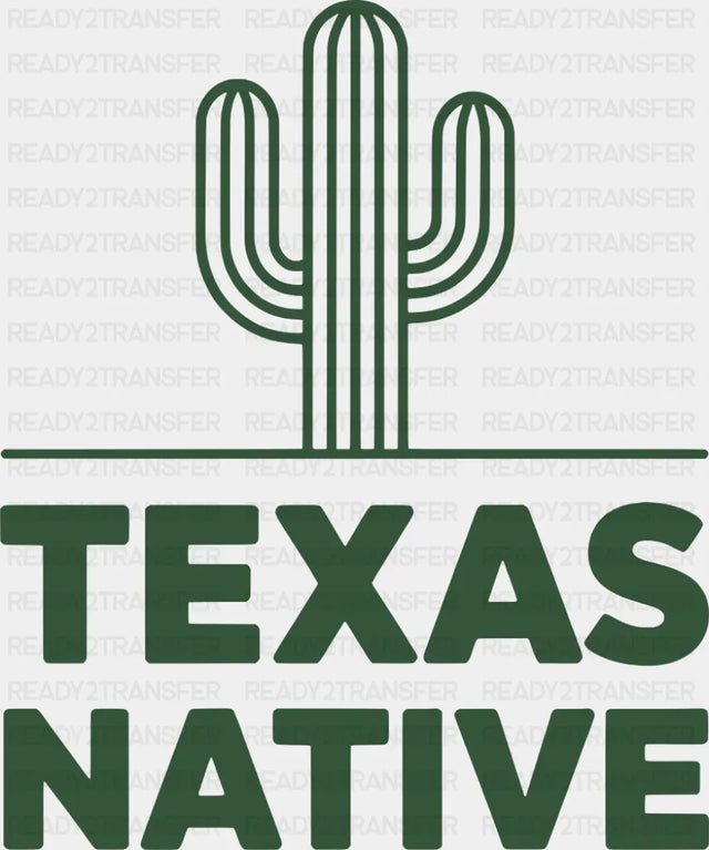 Texas Native Cactus Design - States & Cities DTF Transfer