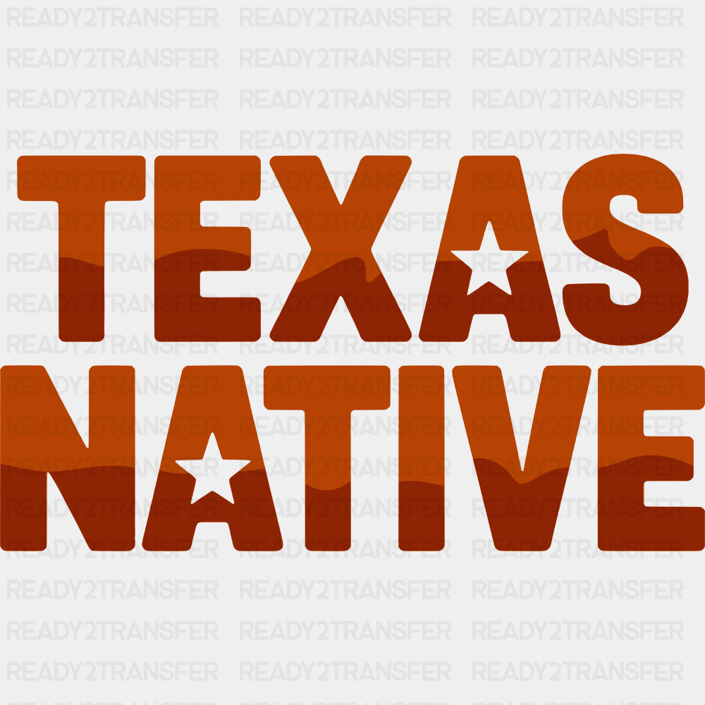 Texas Native Orange Design - States & Cities DTF Transfer ready2transfer
