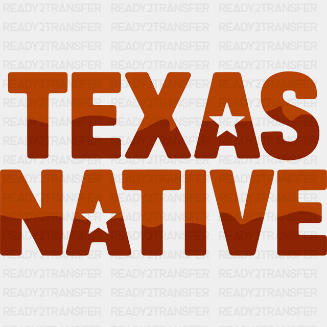 Texas Native Orange Design - States & Cities DTF Transfer ready2transfer