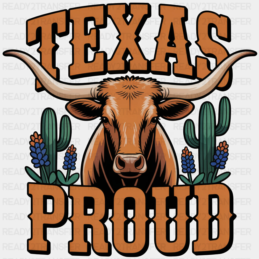 Texas Proud Bull & Cacti - States & Cities DTF Transfer ready2transfer