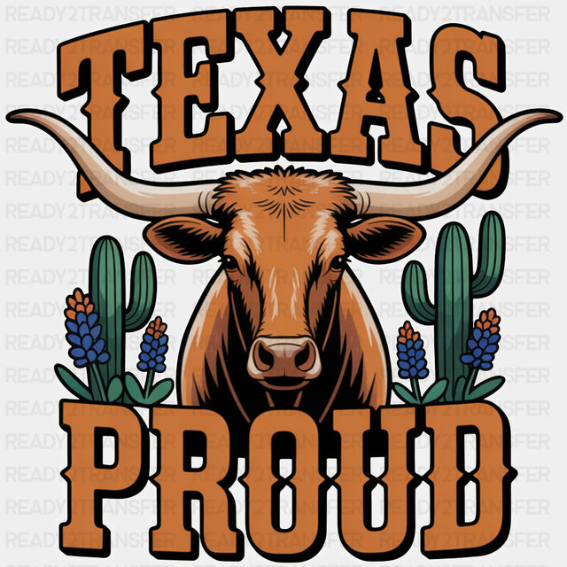 Texas Proud Bull & Cacti - States & Cities DTF Transfer ready2transfer