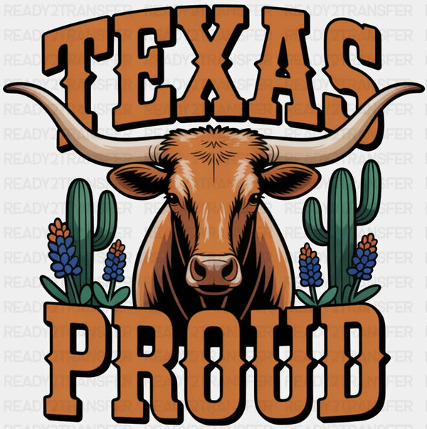 Texas Proud Bull & Cacti - States & Cities DTF Transfer