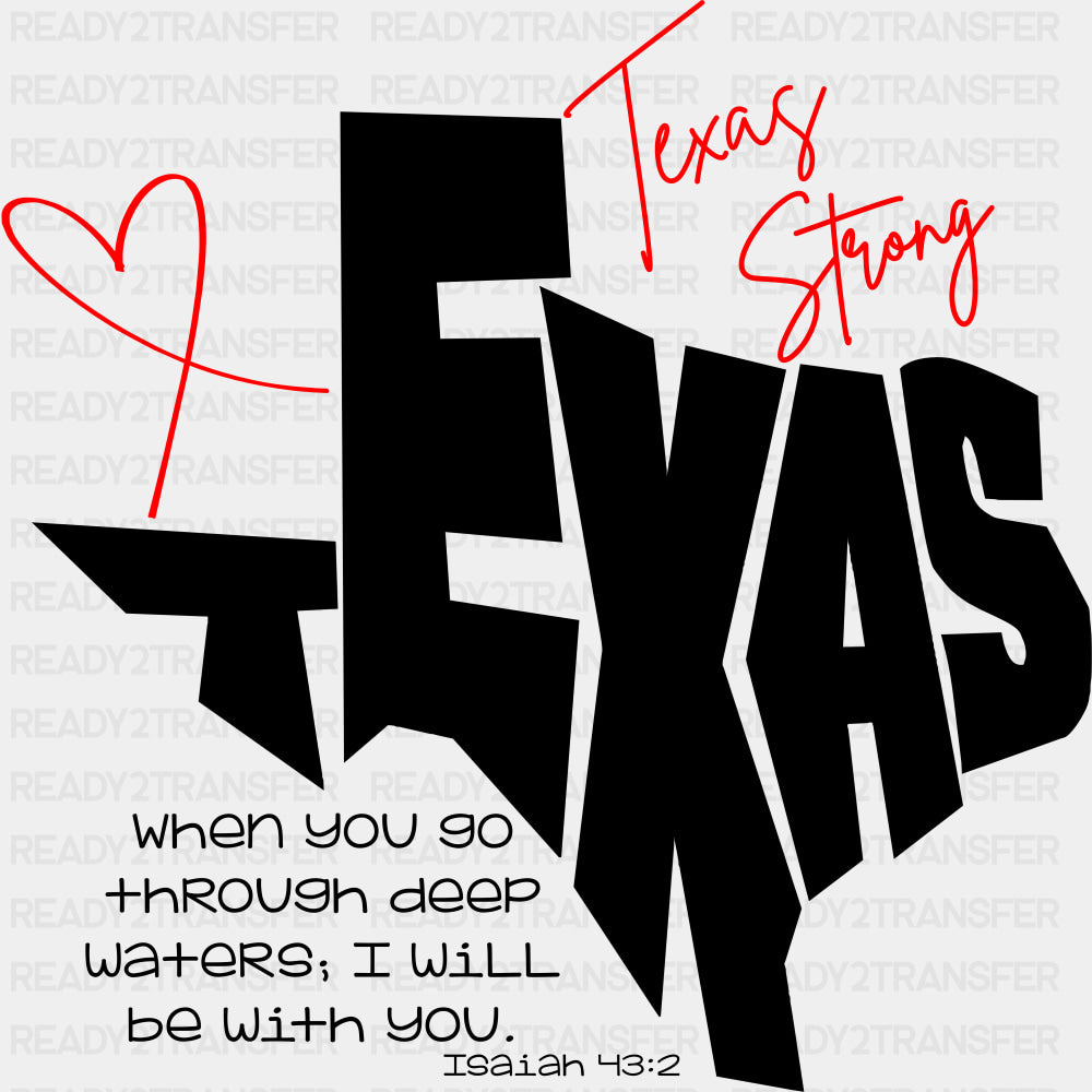 Texas Strong B&W - 50 States DTF Transfer ready2transfer Dark Color Design (See Imaging)