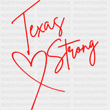 Texas Strong Red Design - 50 States DTF Transfer ready2transfer