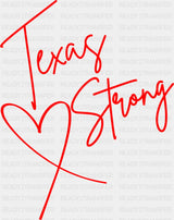 Texas Strong Red Design - 50 States DTF Transfer