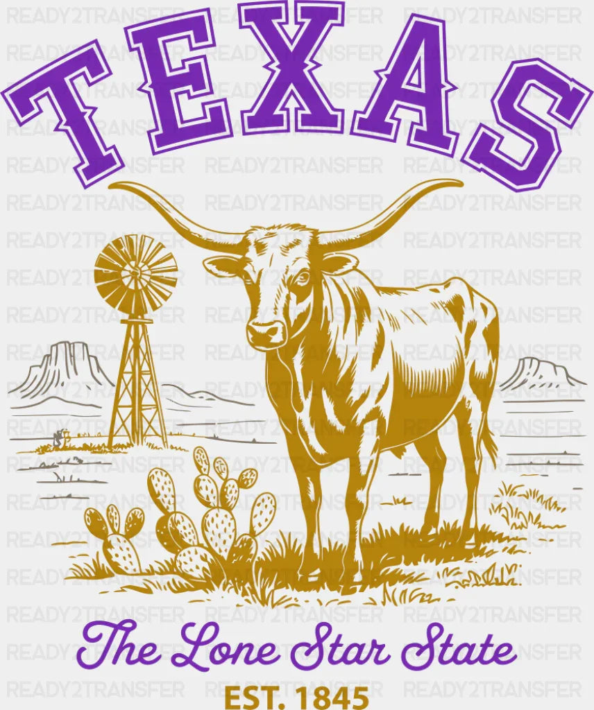 Texas The Lone Star State - States & Cities DTF Transfer