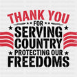 Thank You For Protecting Our Freedoms - Army DTF Transfers - Adult Unisex - S & M (10’’) / Dark Color Design (See