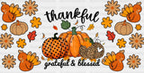 Thankful Grateful And Blessed - Fall Cup Wrap Uv Sticker Permanent Dtf Decal