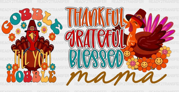 Thankful Grateful Blessed - Fall Cup Wrap UV Sticker Permanent UV DTF Decal
