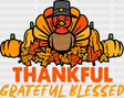 Thankful Grateful Blessed Turkey - Thanksgiving Dtf Transfer