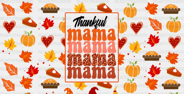 Thankful Mama - Fall Cup Wrap Uv Sticker Permanent Dtf Decal