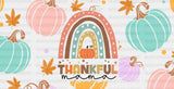 Thankful Mama Rainbow And Pumpkins - Fall Cup Wrap Uv Sticker Permanent Dtf Decal