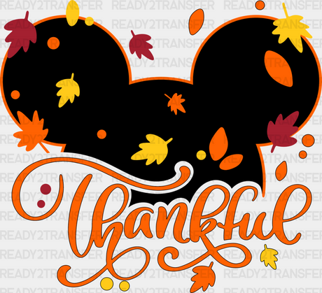 Thankful Mickey And Minnie Design - Fall Dtf Transfer Adult Unisex S & M (10’’) / (See Imaging)