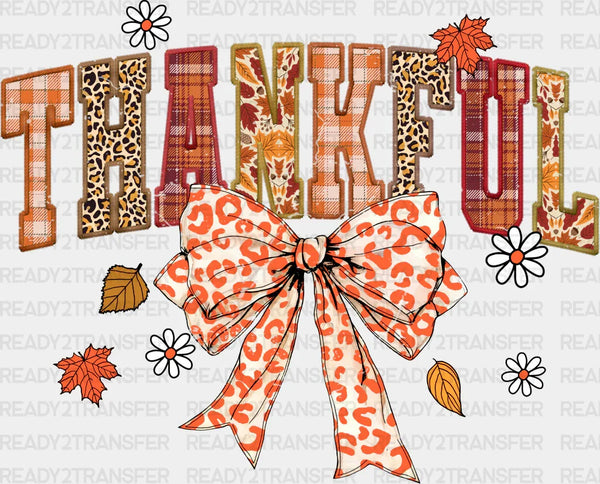 Thankful Orange Ribbon - Thanksgiving DTF Transfer
