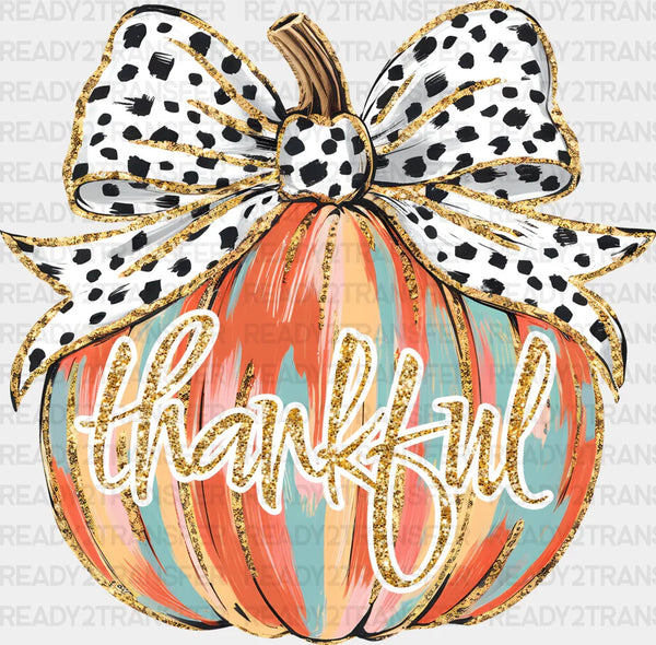 Thankful Ribbon Pumpkin - Thanksgiving DTF Transfer